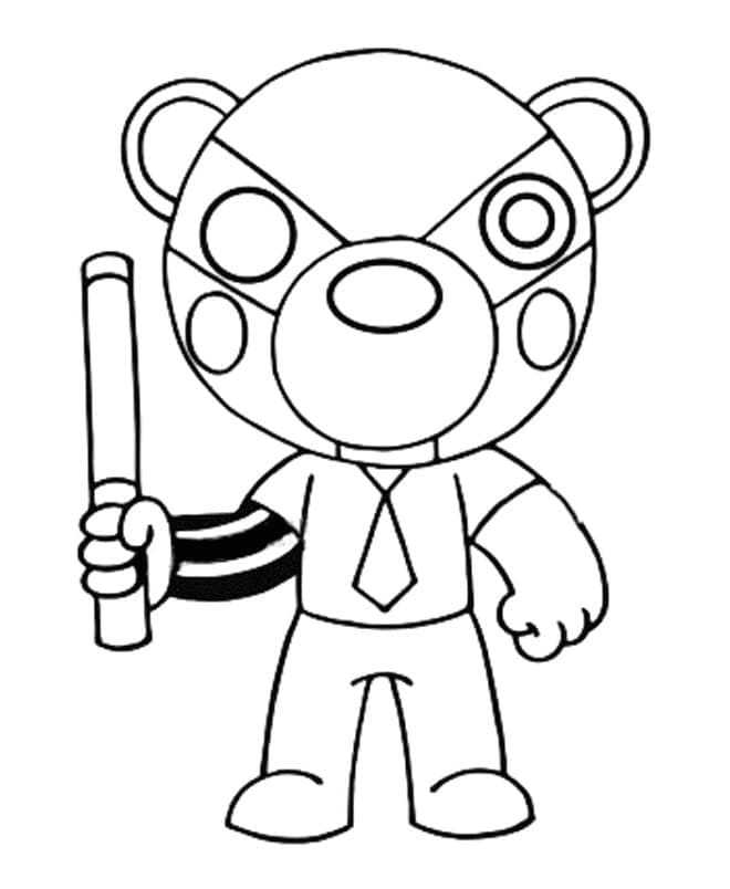 Dibujos de Dibuja Piggy Roblox badgy para colorear