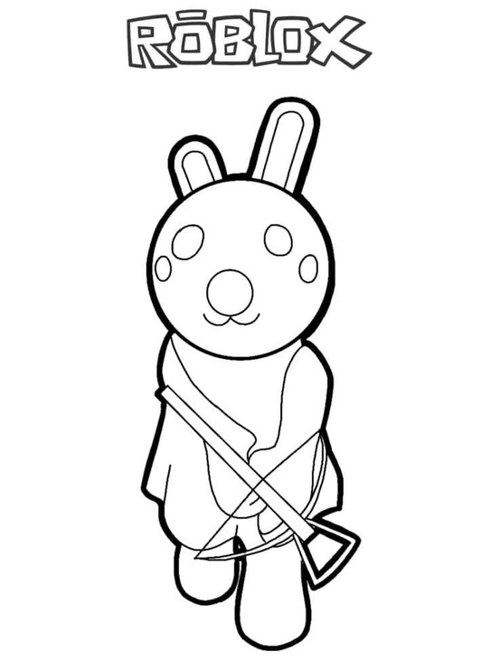 Dibujos de Dibuja Piggy Roblox Bunny para colorear