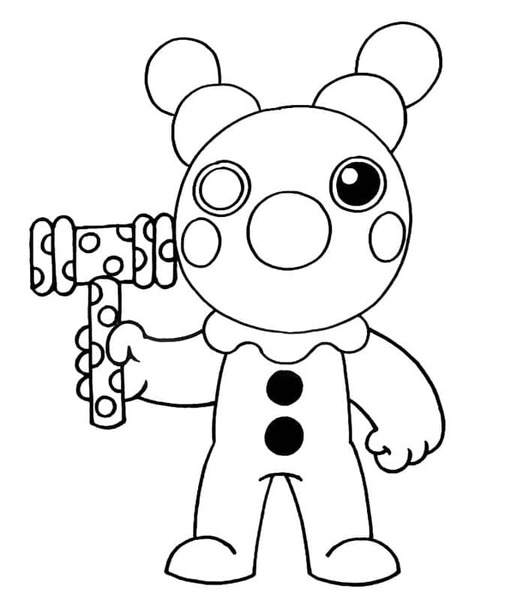 Dibujos de Dibuja Piggy Roblox Clowny para colorear