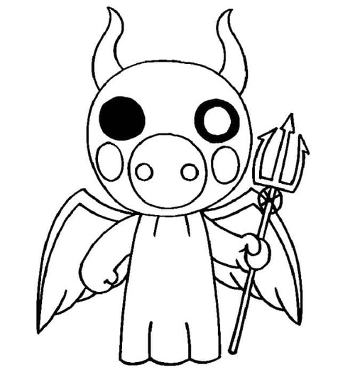 Dibujos de Dibuja Piggy Roblox diablo para colorear