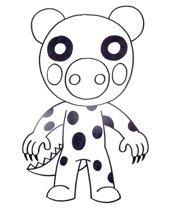 Dibujos de Dibuja Piggy Roblox dinopiggy para colorear