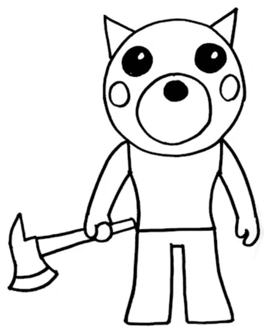 Dibujos de Dibuja Piggy Roblox Doggy para colorear