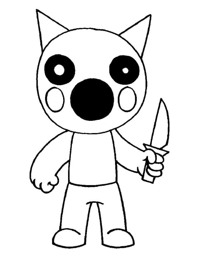 Dibujos de Dibuja Piggy Roblox Foxy para colorear
