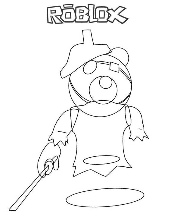 Dibujos de Dibuja Piggy Roblox Ghosty para colorear