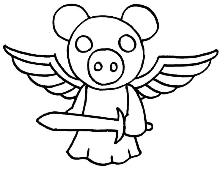 Dibujos de Dibuja Piggy Roblox Gold para colorear