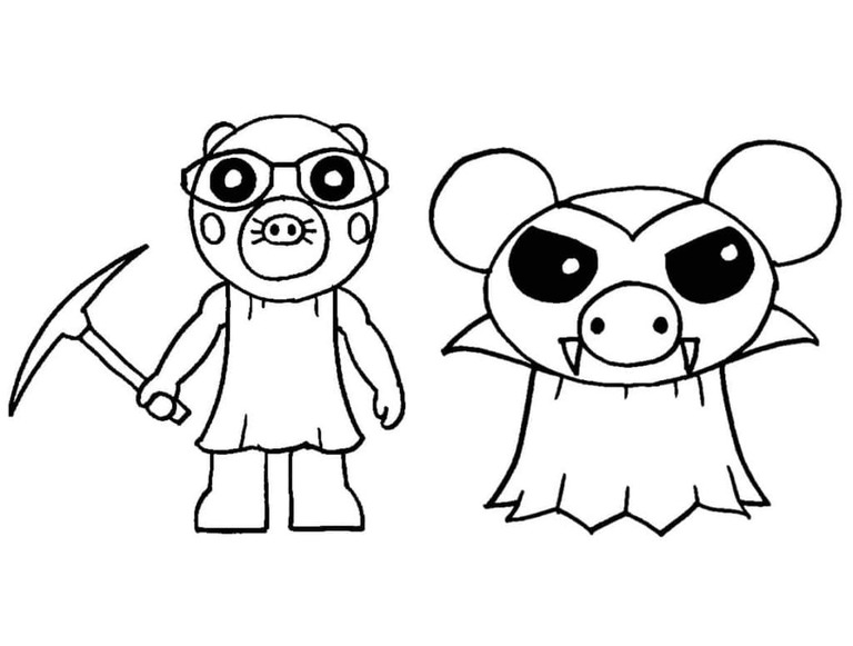 Dibujos de Dibuja Piggy Roblox gratis para imprimir para colorear