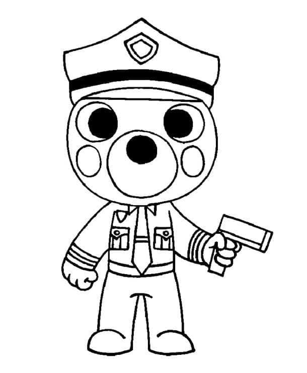 Dibujos de Dibuja Piggy Roblox Officer Doggy para colorear
