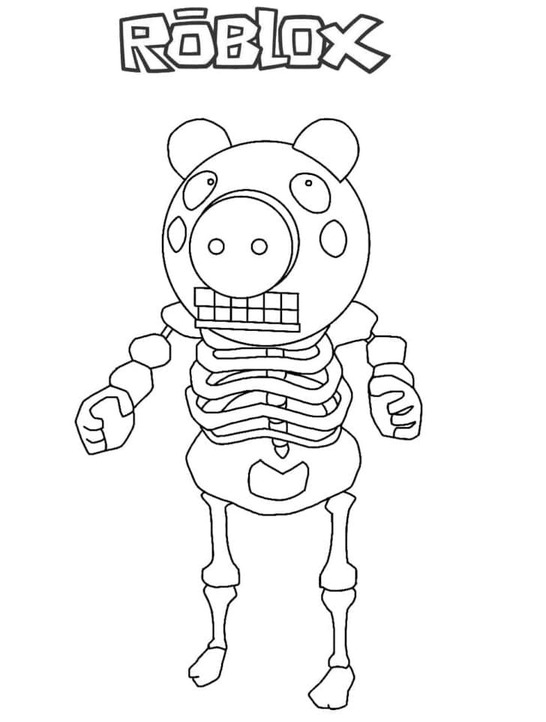 Dibujos de Dibuja Piggy Roblox Skelly para colorear
