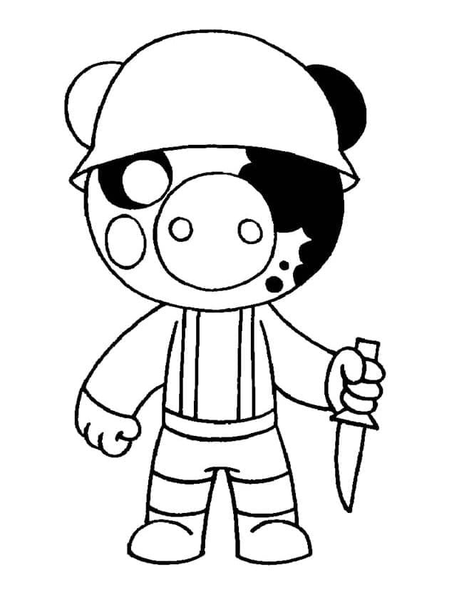 Dibujos de Dibuja Piggy Roblox Soldier para colorear