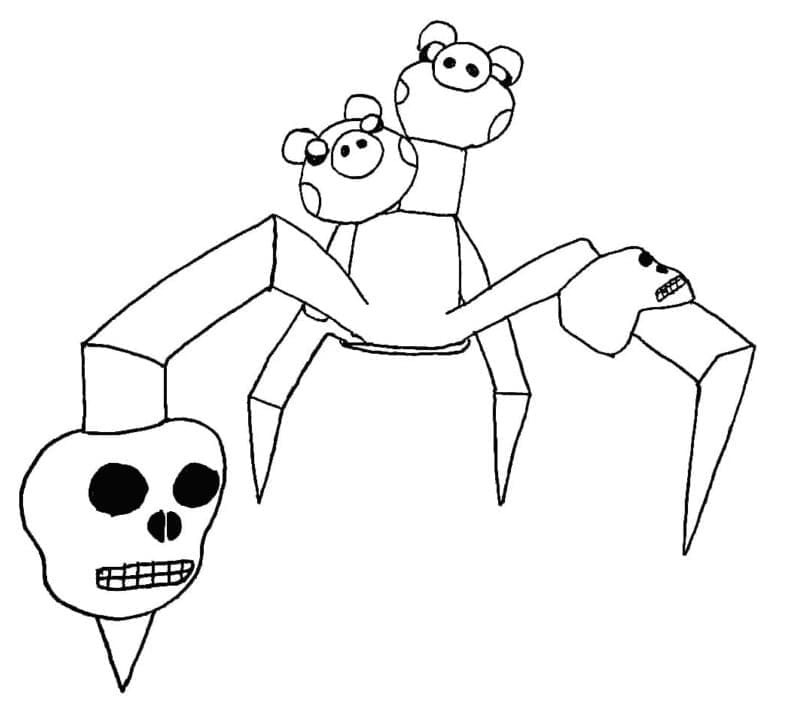 Dibujos de Dibuja Piggy Roblox Spider para colorear