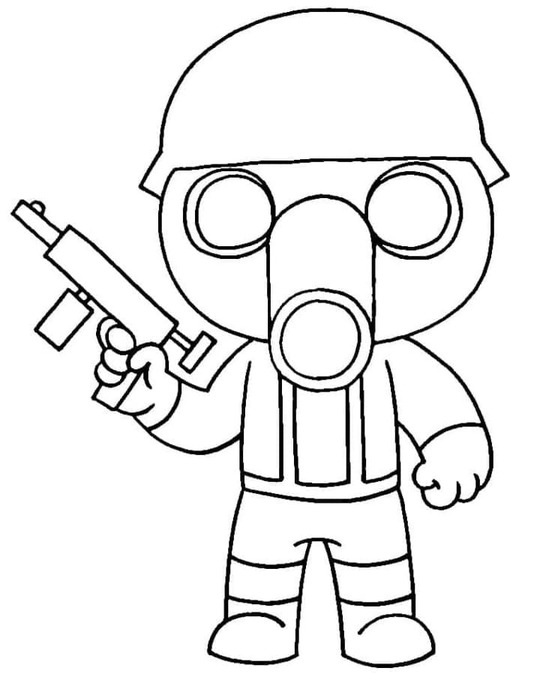 Dibujos de Dibuja Piggy Roblox Torcher para colorear