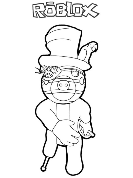 Dibujos de Dibuja Piggy Roblox Zack para colorear