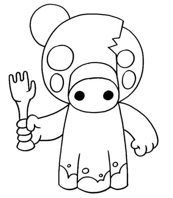 Dibujos de Dibuja Piggy Roblox Zompiggy para colorear
