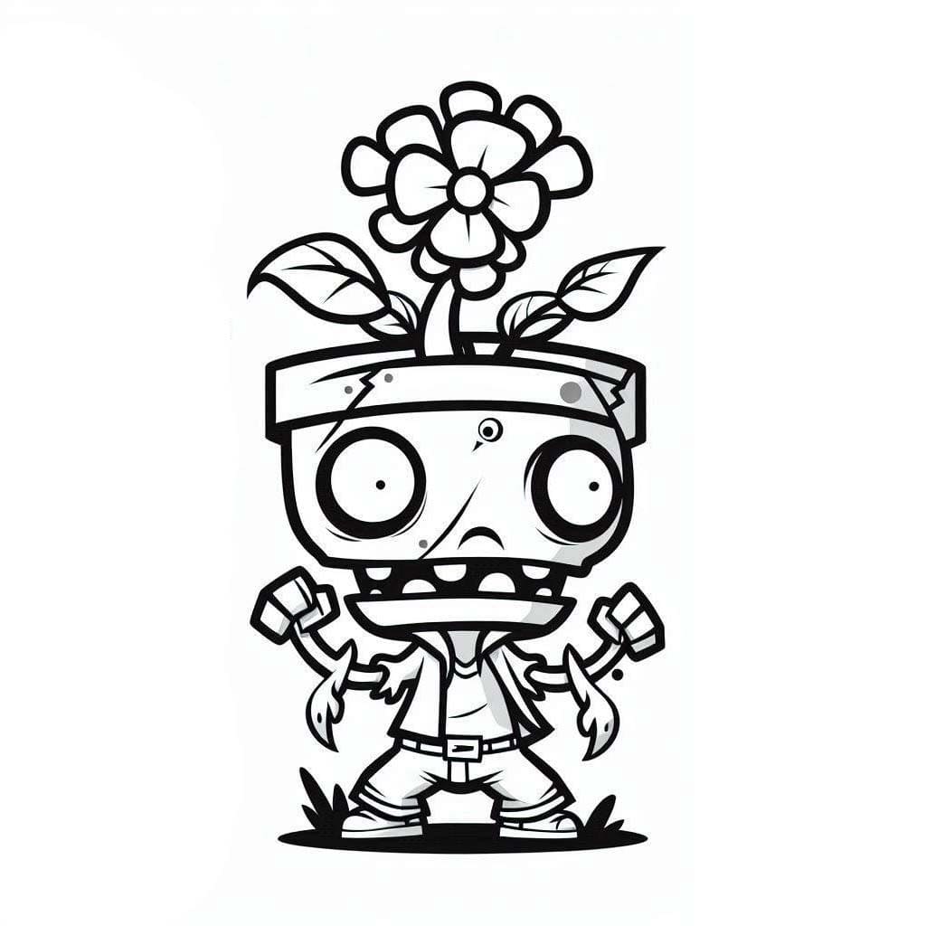 Dibuja Plants vs Zombies de forma sencilla para colorir