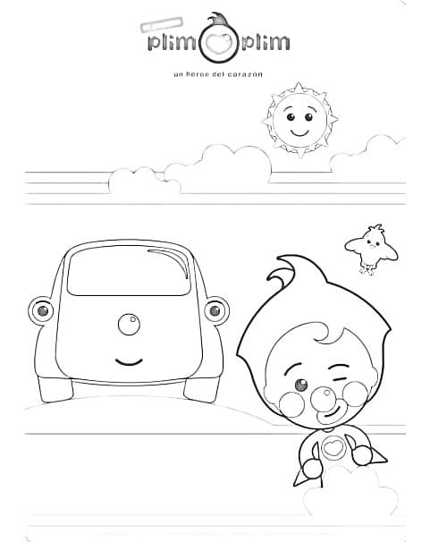 Dibujos de Dibuja Plim Plim fácil para colorear