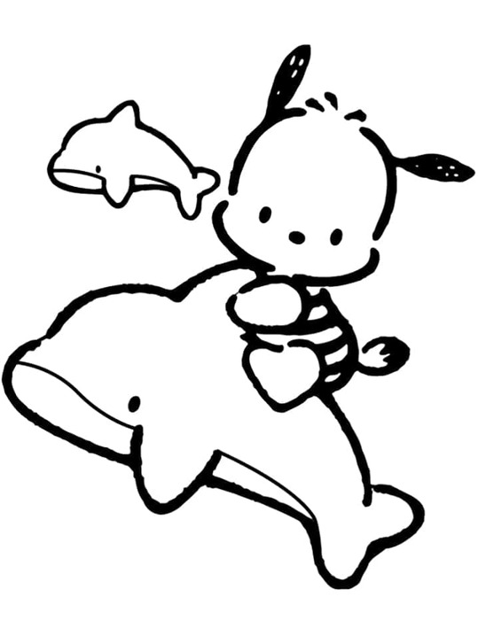 Dibujos de Dibuja Pochacco muy fácil para colorear