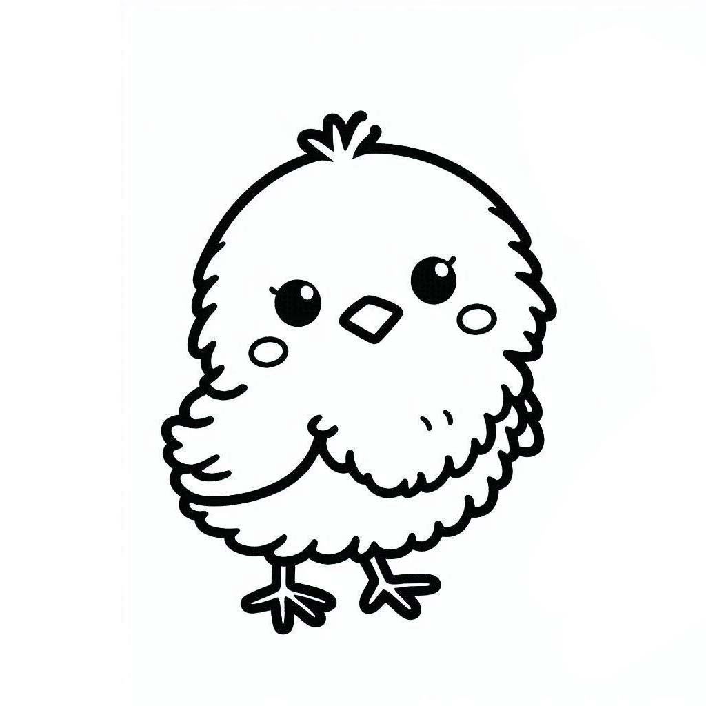 Dibujos de Dibuja pollitos lindos para colorear