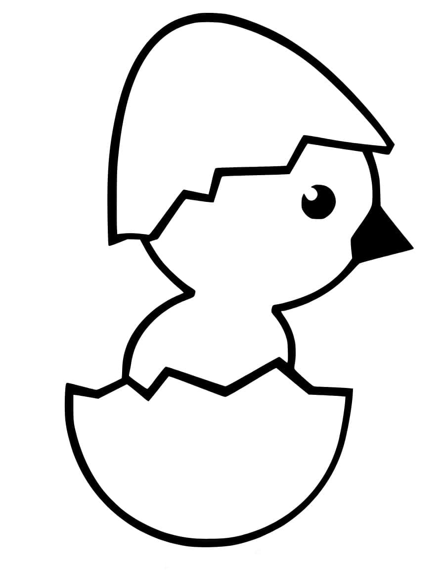 Dibujos de Dibuja pollitos muy sencillo para colorear