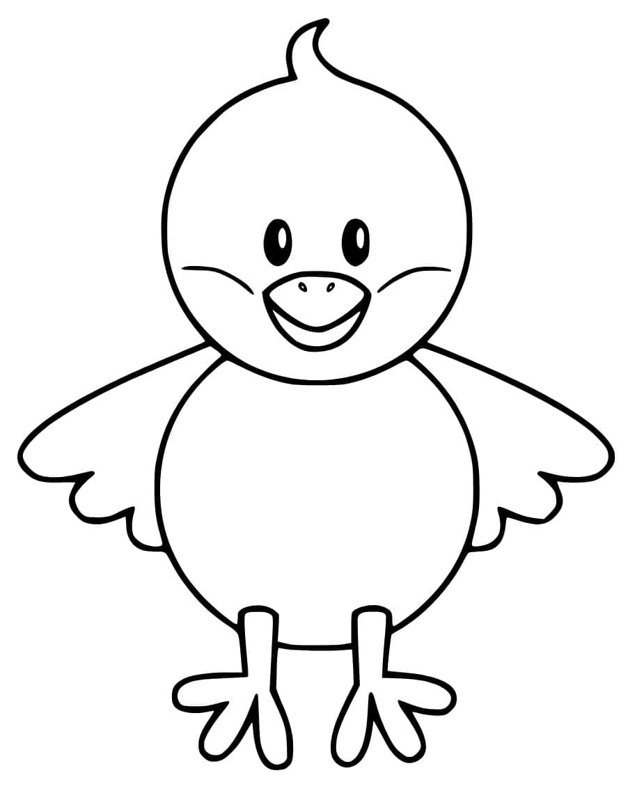 Dibujos de Dibuja pollitos sencillo para colorear