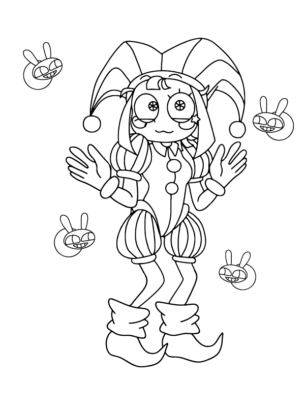 Dibujos de Dibuja Pomni gratis para colorear