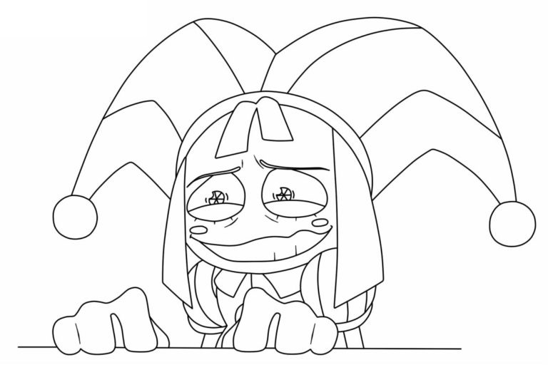 Dibujos de Dibuja Pomni imprimir gratis para colorear