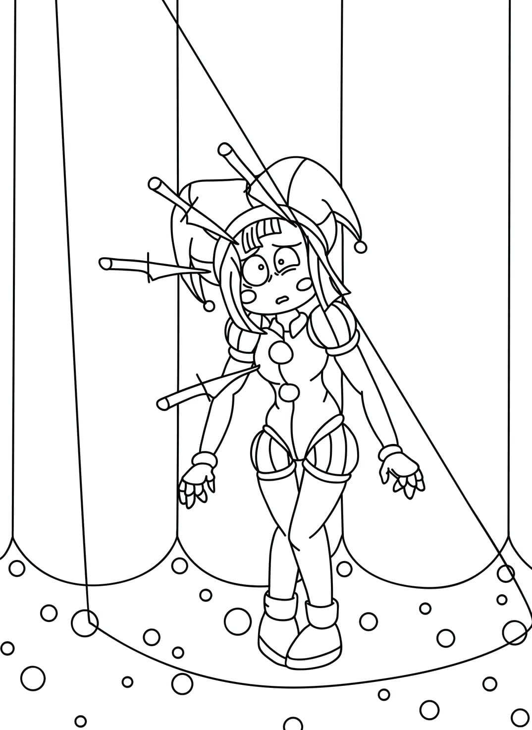 Dibujos de Dibuja Pomni muy fácil para colorear