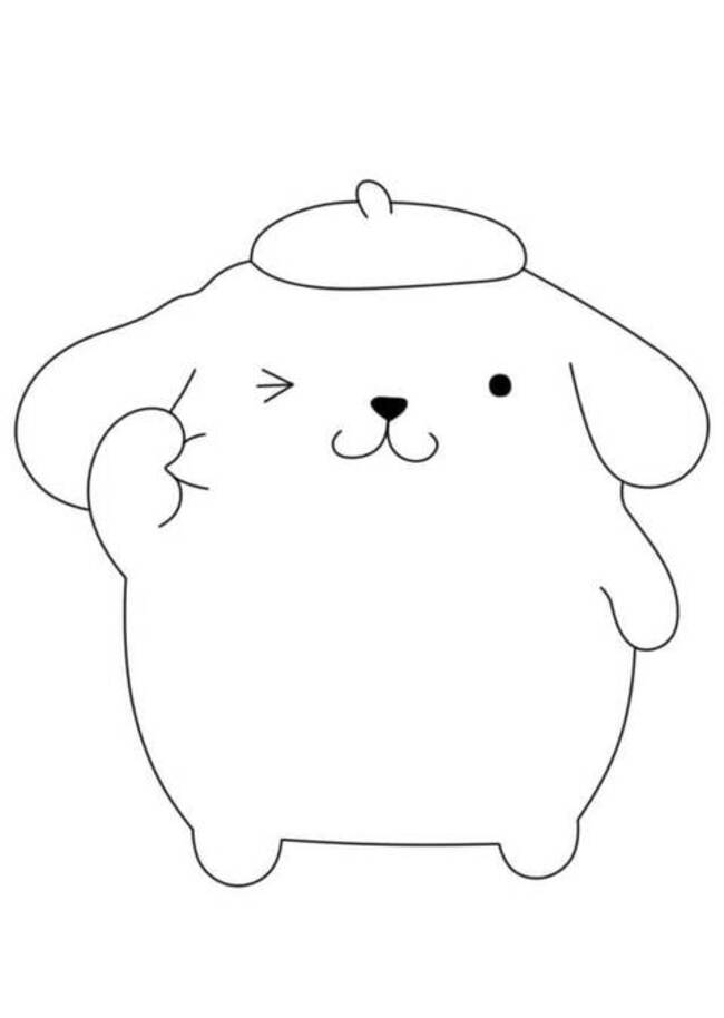 Dibujos de Dibuja Pompompurin sonriendo para colorear