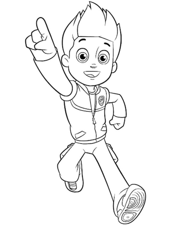 Dibujos de Dibuja Ryder Paw Patrol muy lindo para colorear