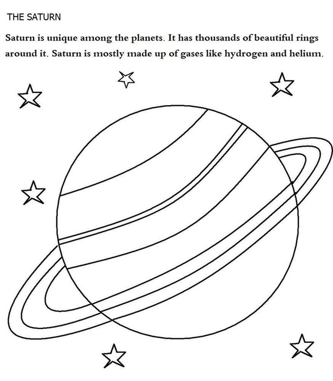 Dibujos de Dibuja Saturno imprimir gratis. para colorear