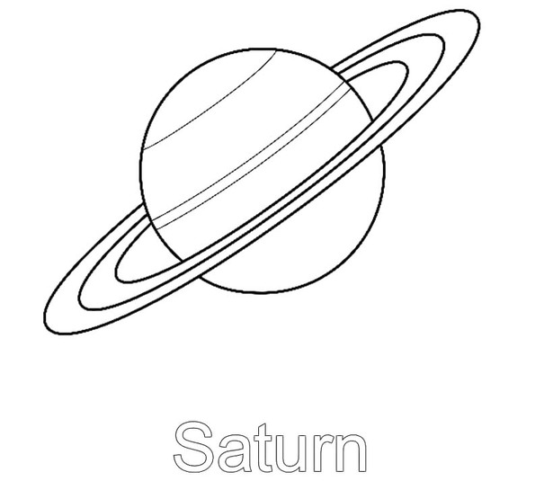 Dibujos de Dibuja simple Saturno para colorear