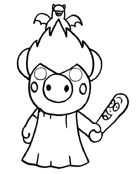 Dibujos de Dibuja Sketchy Piggy Roblox para colorear