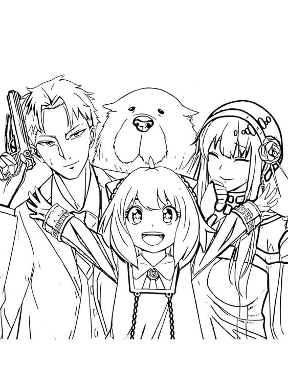 Dibujos de Dibuja Spy x Family gratis para colorear