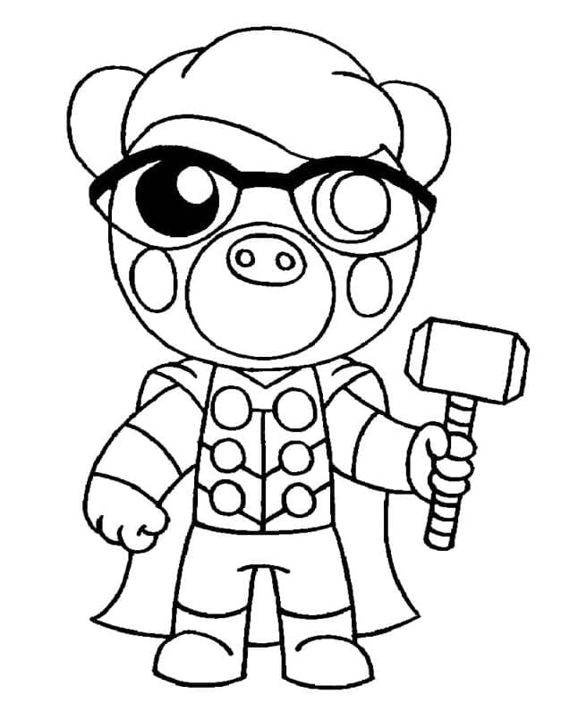 Dibujos de Dibuja Thor Piggy Roblox para colorear