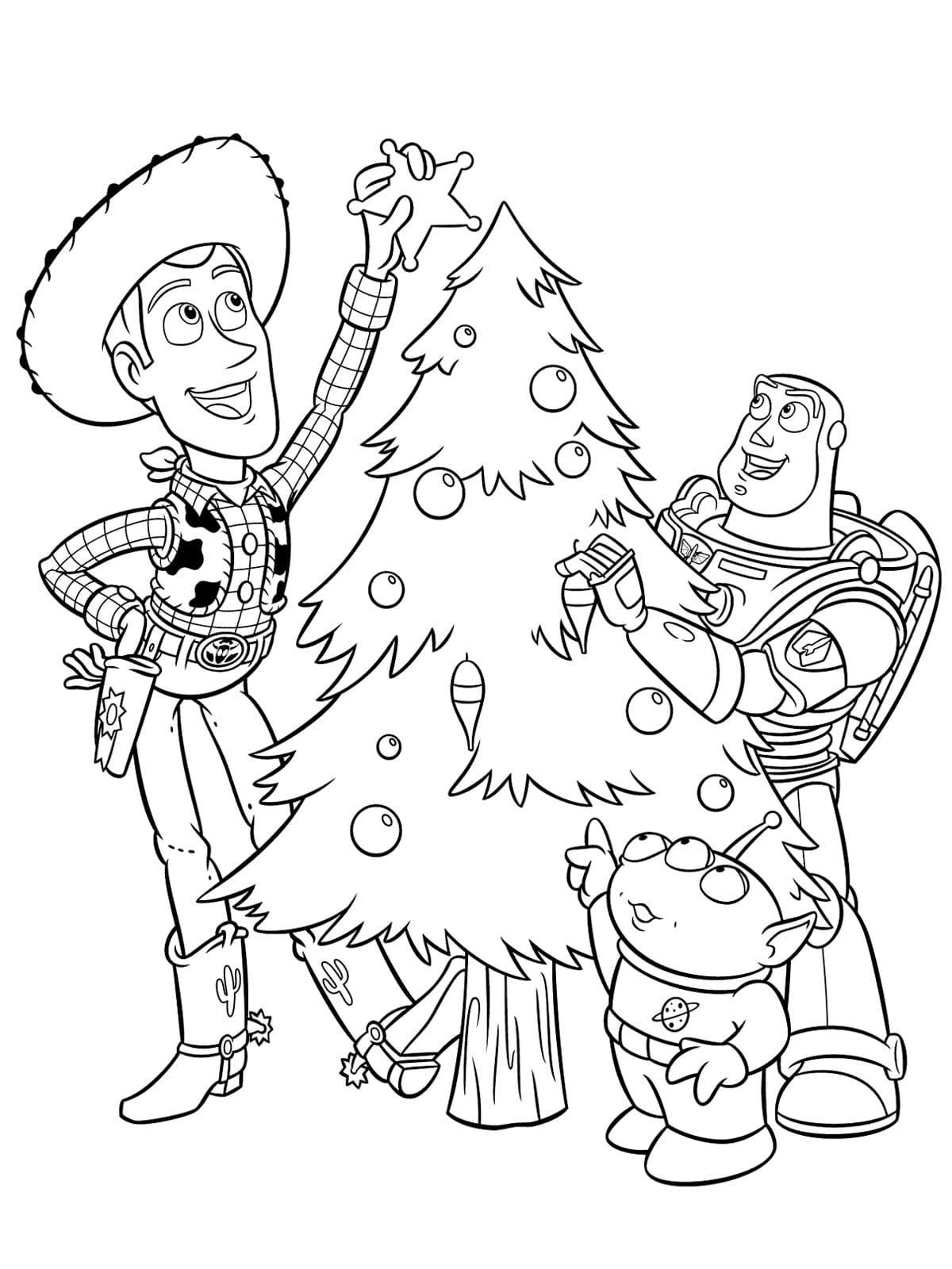 Dibujos de Dibuja Toy Story Navidad para colorear