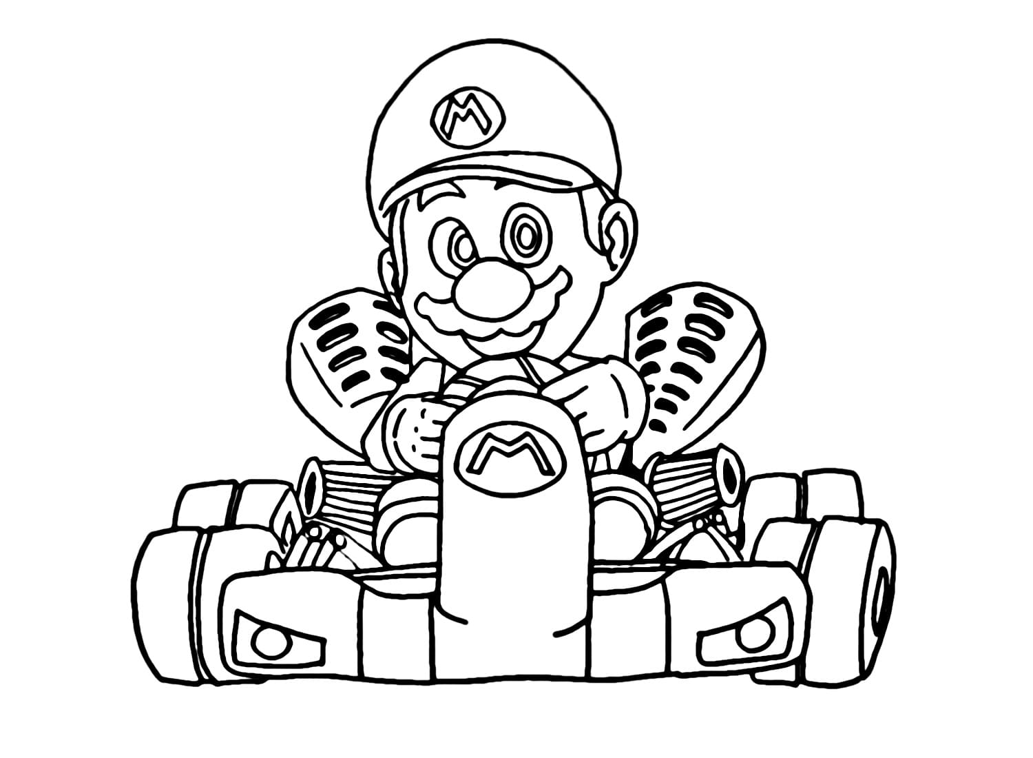 Dibuja un lindo Mario Kart para colorir