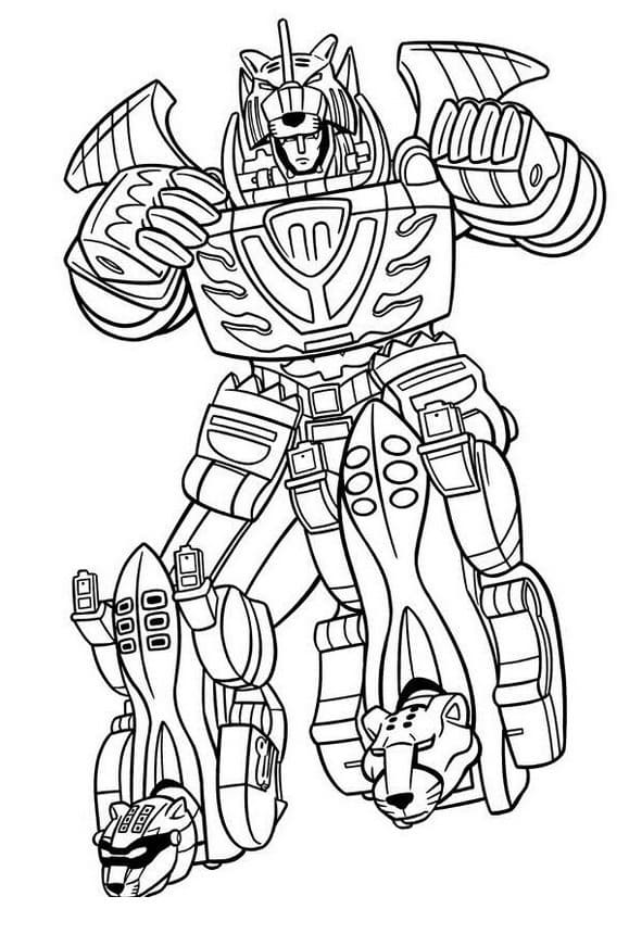 Dibujos de Dibuja un Power Ranger Megazord genial para colorear