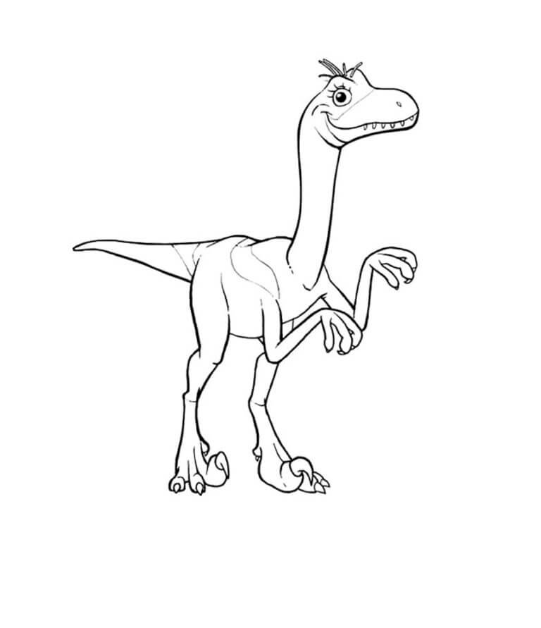 Dibuja un velociraptor divertido para colorir