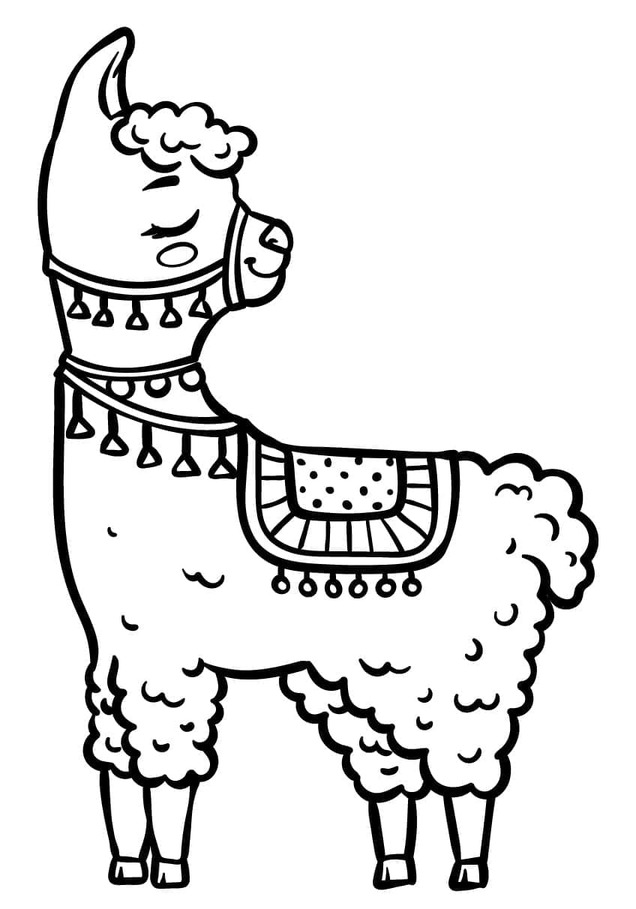 Dibujos de Dibuja una hermosa llama para colorear