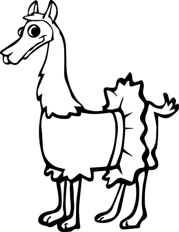 Dibujos de Dibuja una llama con falda para colorear