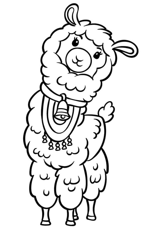 Dibujos de Dibuja una llama curiosa para colorear