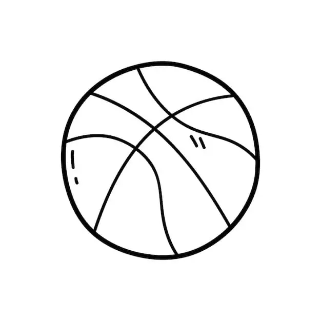 Dibujos de Dibuja una pelota de baloncesto para imprimir para colorear