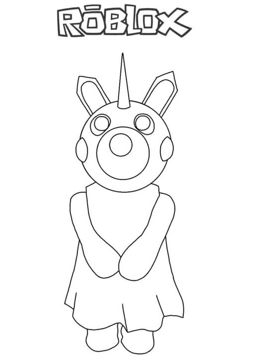 Dibujos de Dibuja Unicorn Piggy Roblox para colorear