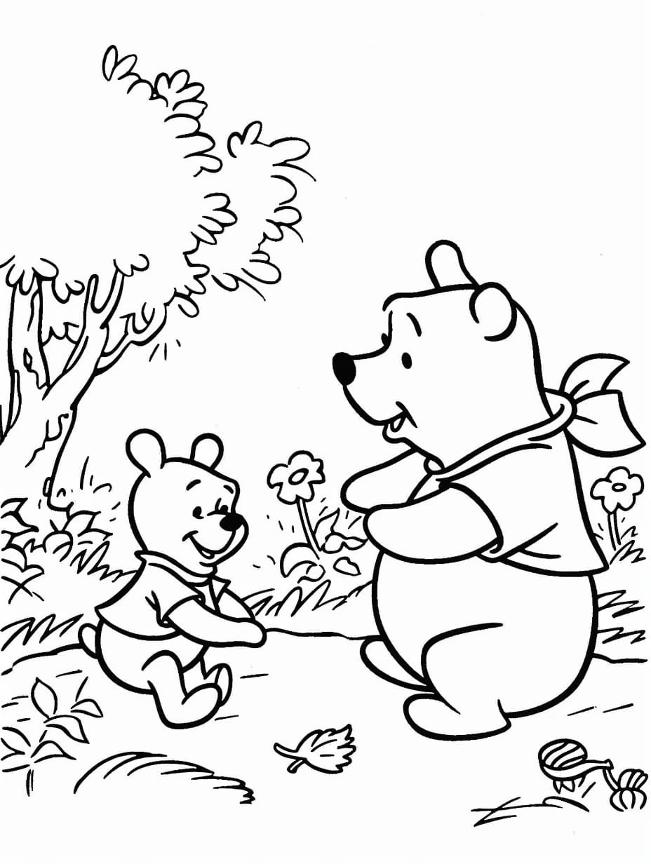 Dibujos de Dibuja Winnie Pooh imprimir gratis para colorear