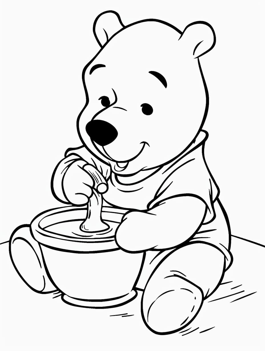 Dibujos de Dibuja Winnie Pooh para imprimir gratis para colorear