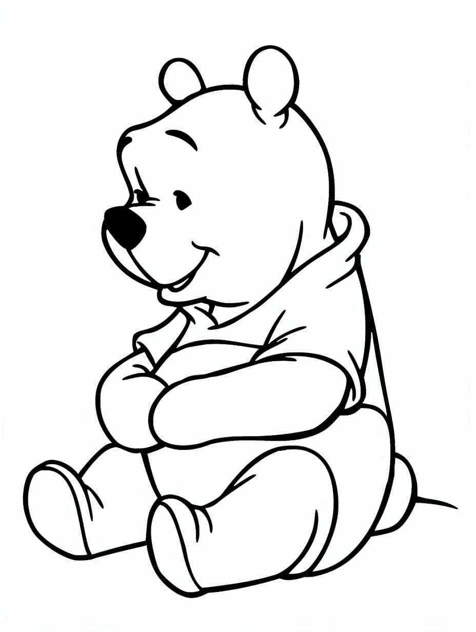 Dibujos de Dibuja Winnie Pooh simplemente para colorear