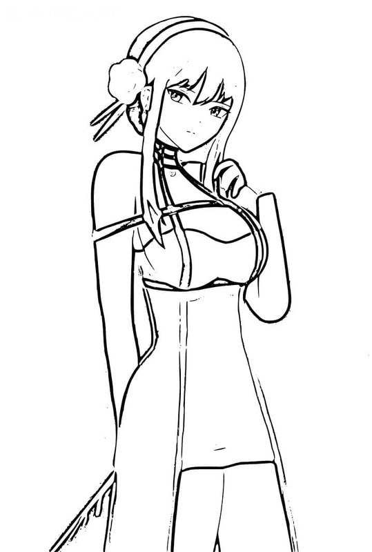 Dibujos de Dibuja Yor Forger de Anime Spy x Family para colorear