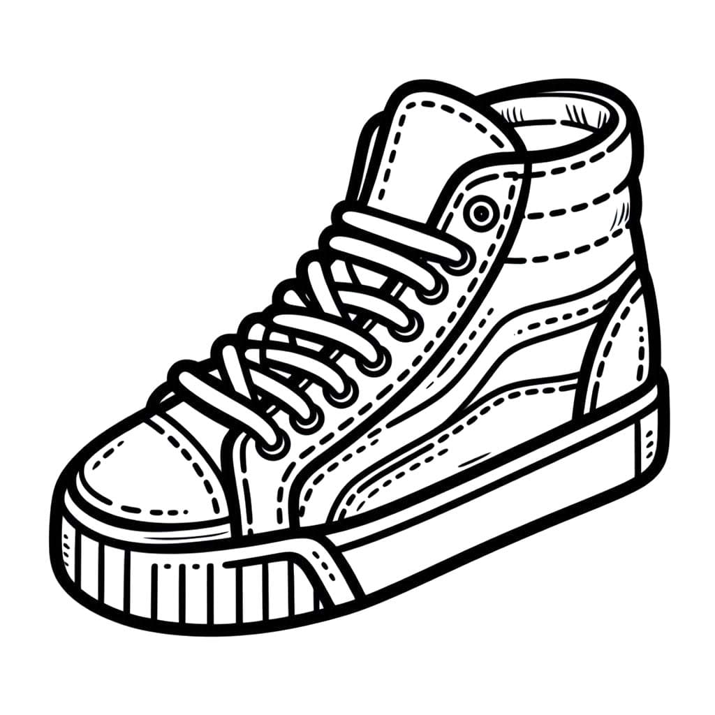 Dibuja Zapatilla gratis en niños para colorir