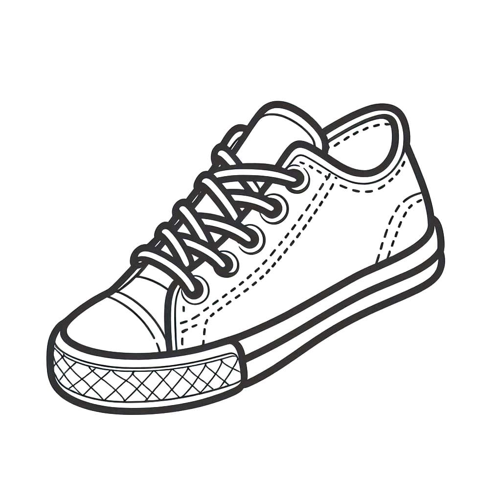 Dibuja Zapatilla imprimible para colorir