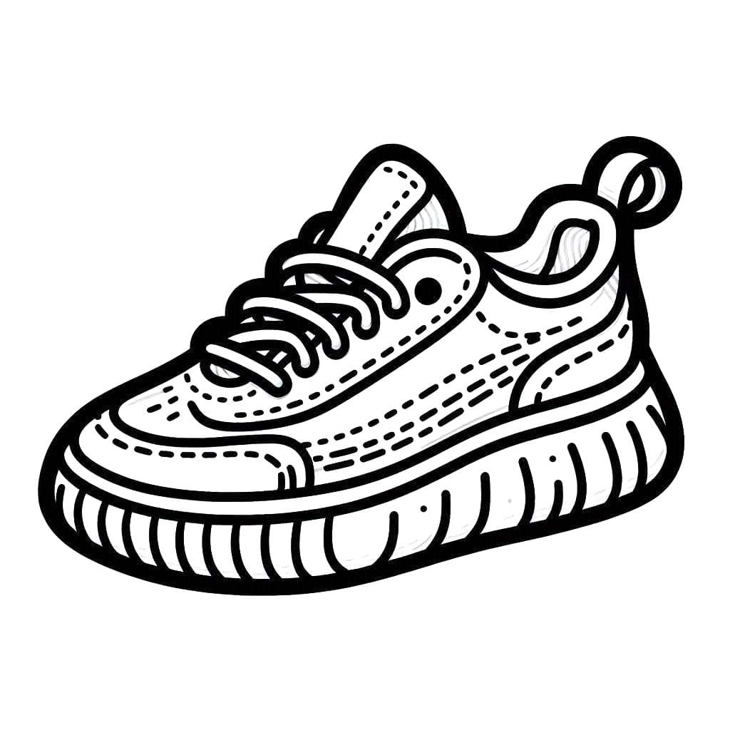 Dibuja Zapatilla imprimir gratis para colorir