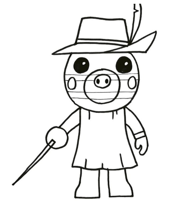 Dibujos de Dibuja Zizzy Piggy Roblox para colorear